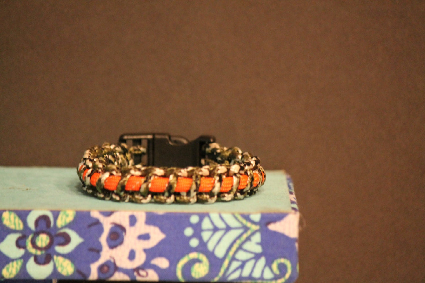 Camo Enwrapped Orange Paracord