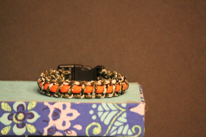 Camo Enwrapped Orange Paracord