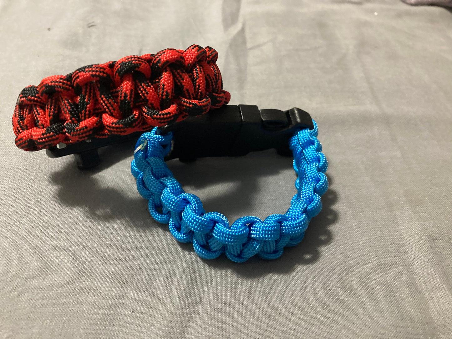 Single Color Paracord with Clasp w/whistle, fire starter, compass.