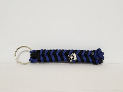 Thin Blue Line with Badge Charm Paracord Keychain