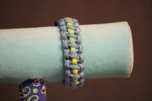 Pastel Blue Enwrapped Neon Green Paracord
