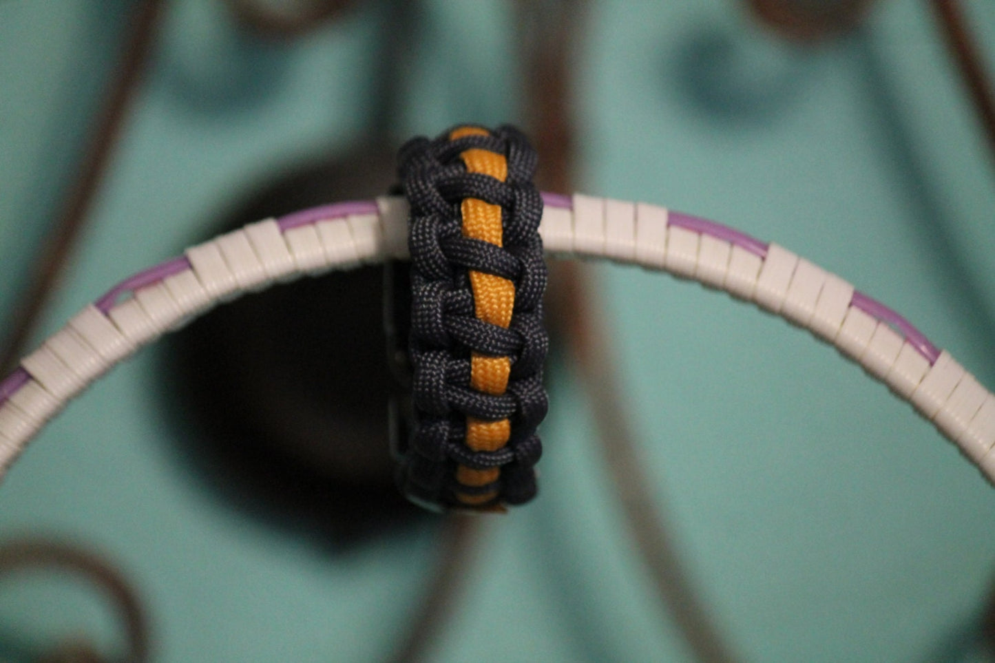 Dark Gray and Marigold Para Cord Bracelet