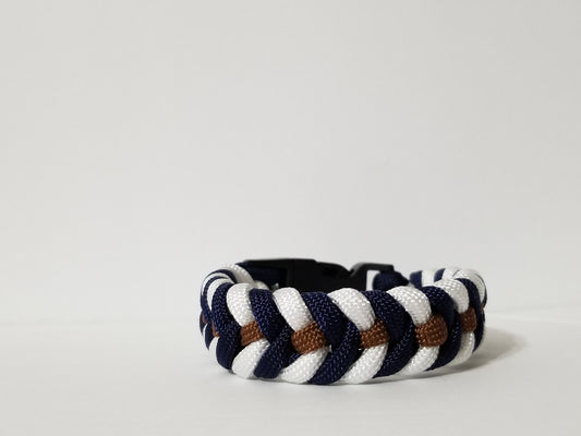 Nautical Navy Blue, Copper and White Paracord