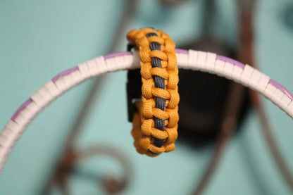 Marigold and Dark Gray Para Cord Bracelet