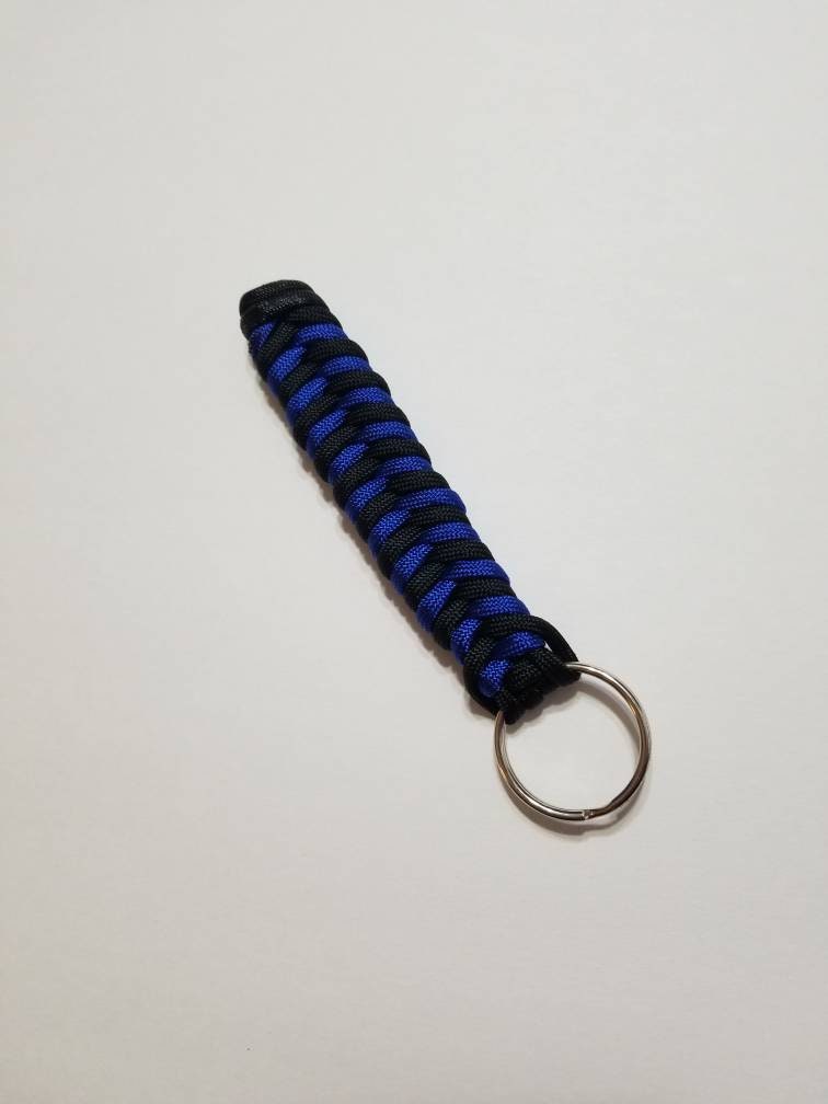 Thin Blue Line Paracord Keychain